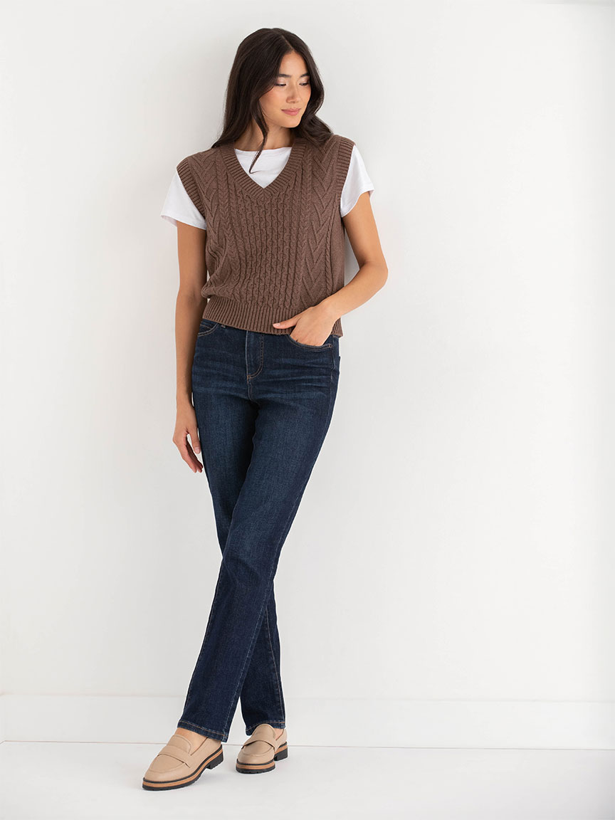 Cable Knit V-Neck Sweater Vest