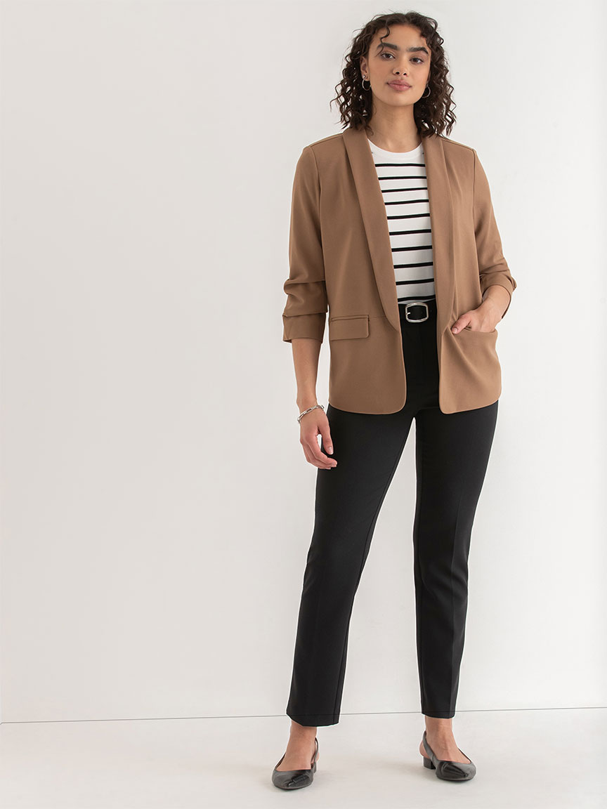 Open Front Shawl Collar Blazer