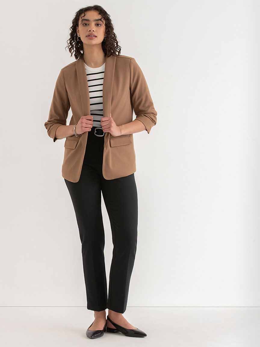 Open Front Shawl Collar Blazer