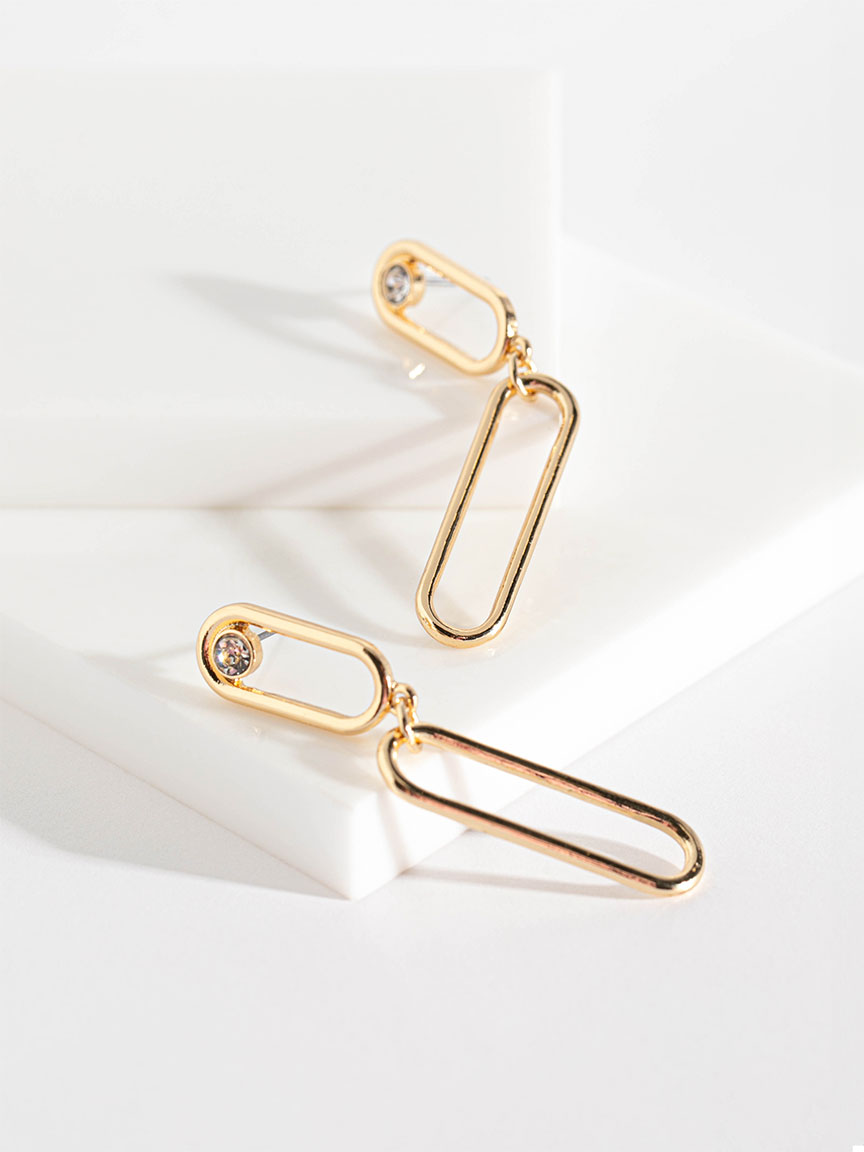 Gold Paperclip Dangle Earrings