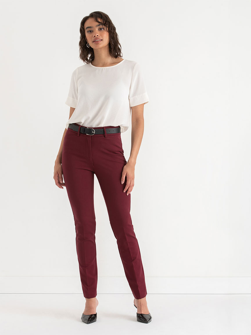Shailene Textured Short Sleeve Blouse with Key-Hole Back