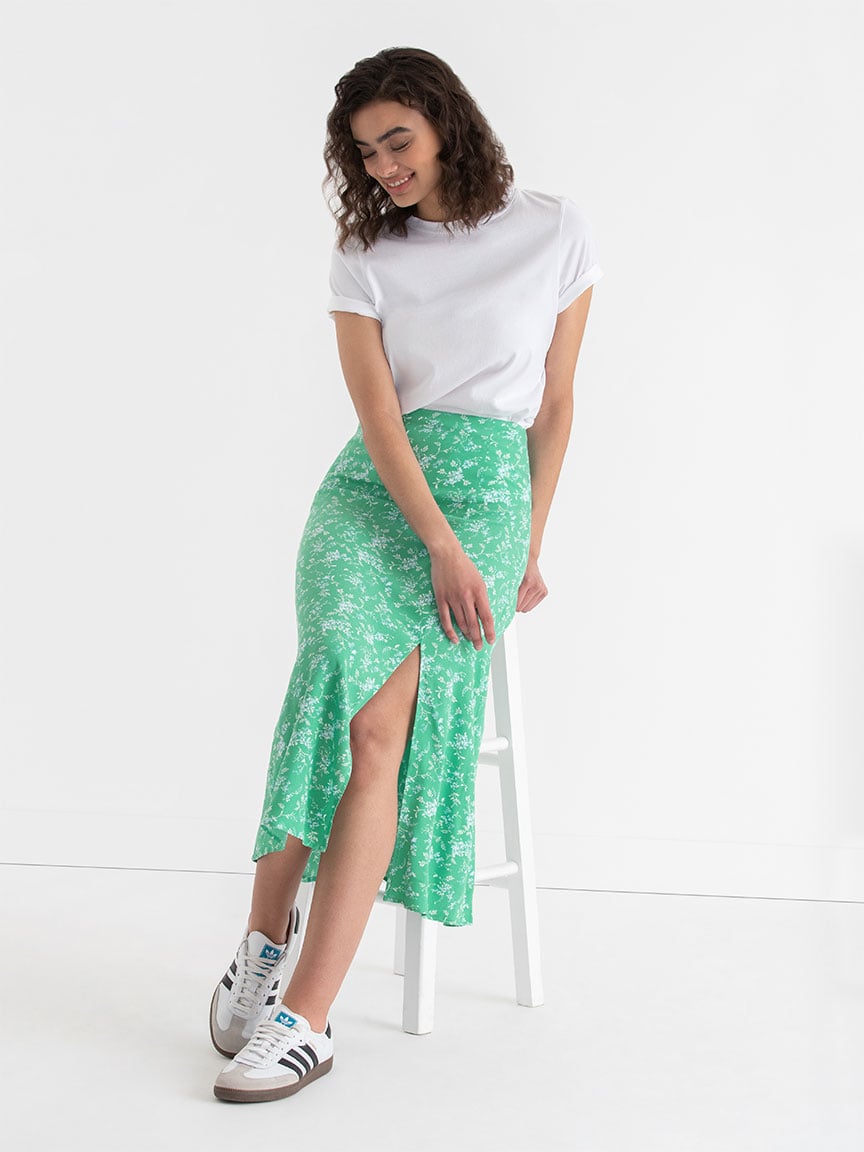 Rayon Midi Skirt