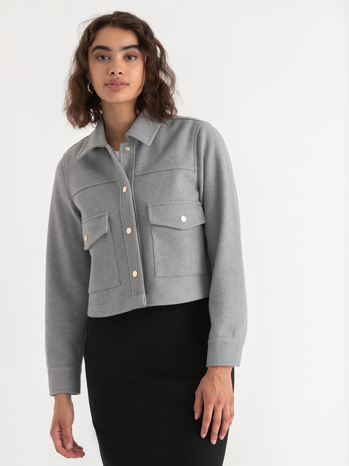 Collared Felt Shacket