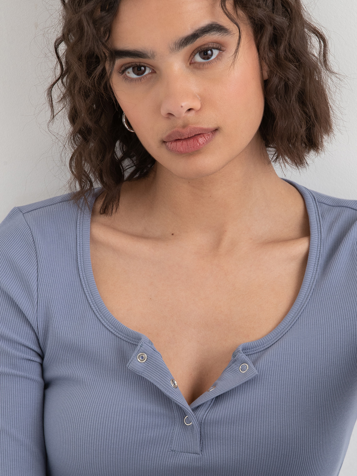 Henley Scoop Neck Top