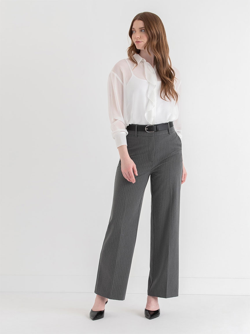Ruffle Placket Sheer Blouse