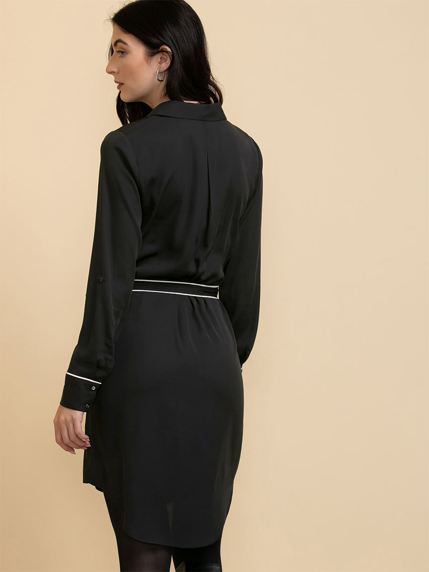 Long Sleeve Belted Shirtdress