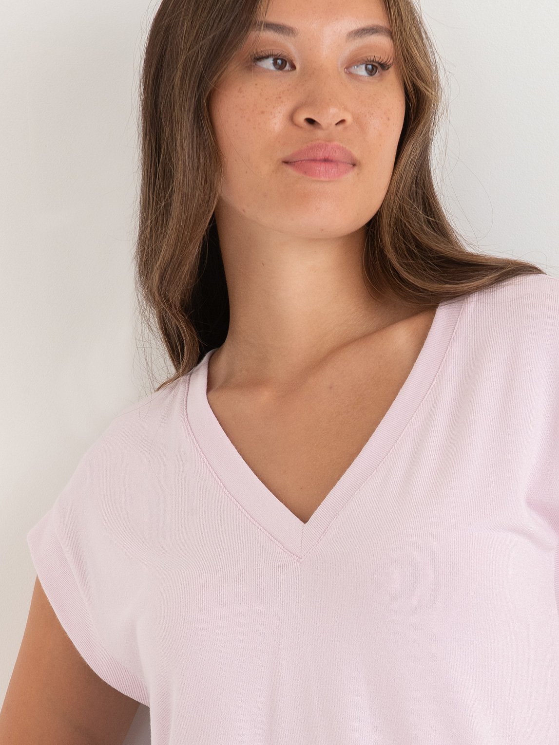 V-Neck Knit Hacci Top