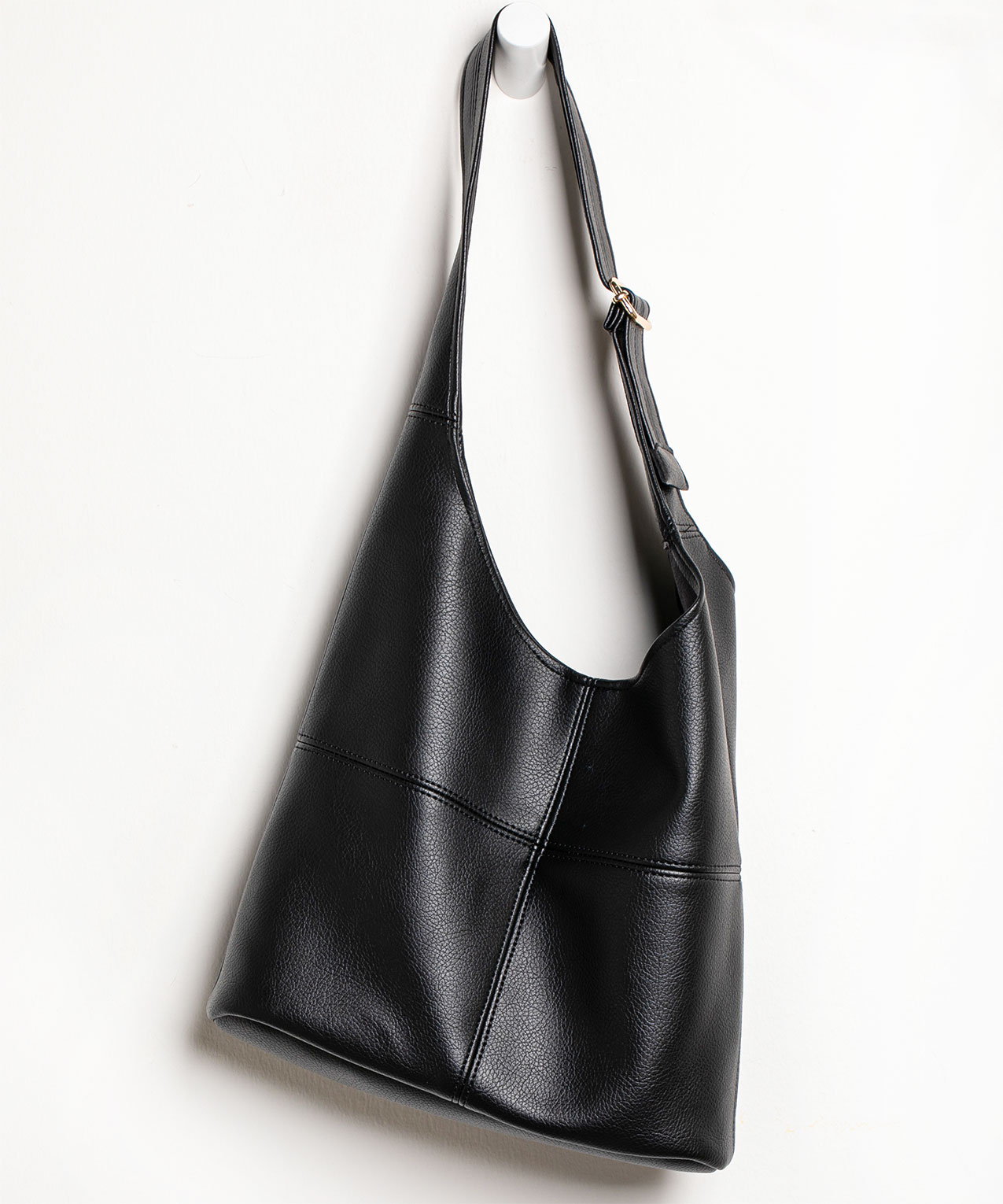 Slouchy Faux Leather Tote Bag