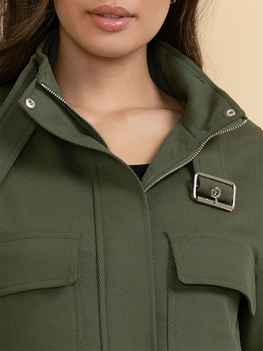 Cropped Military Style Jacket