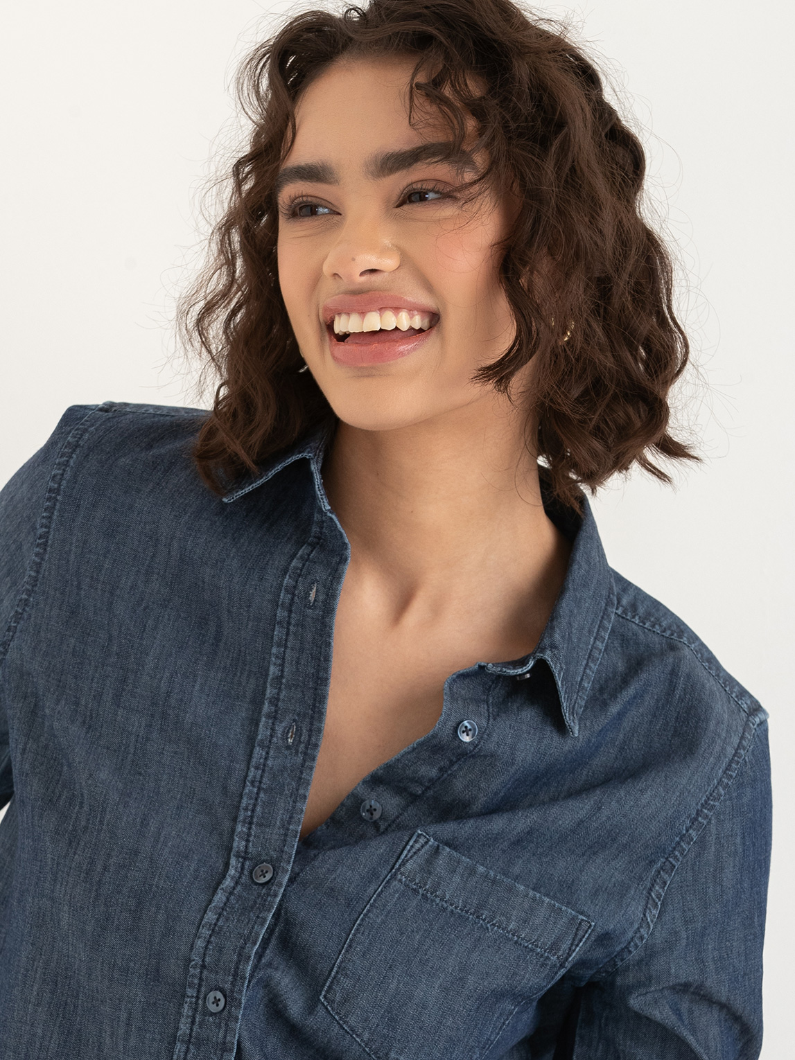 Classic Fit Denim Button-Up Shirt