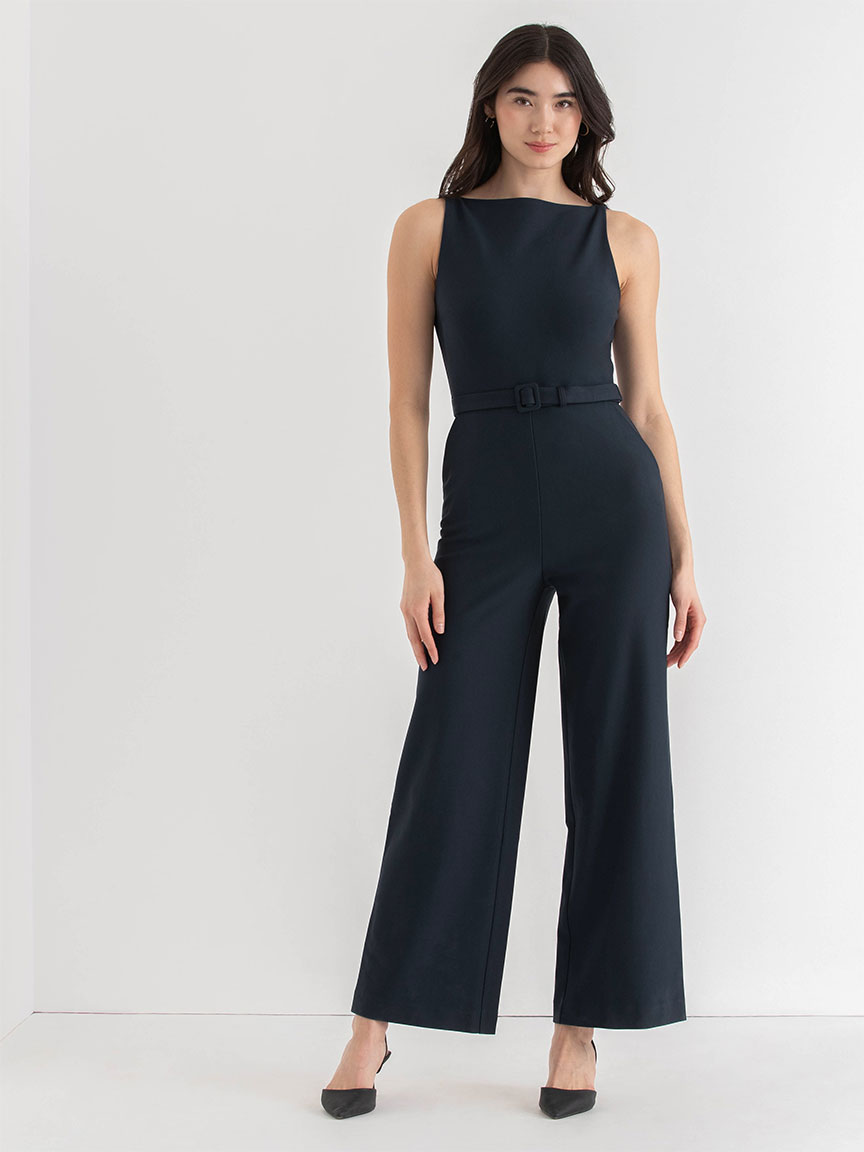 Boatneck Jumpsuit Luxe Ponte