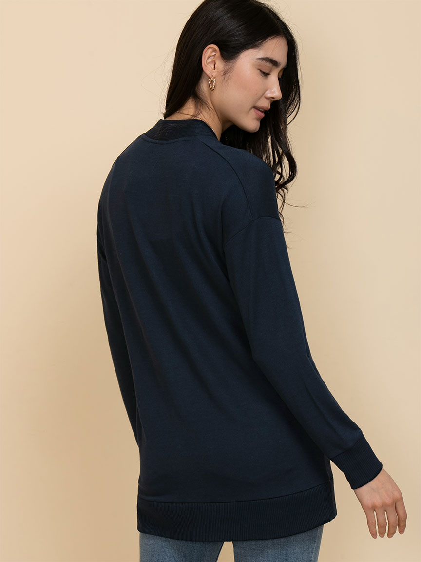 Long Button-Front Cardigan