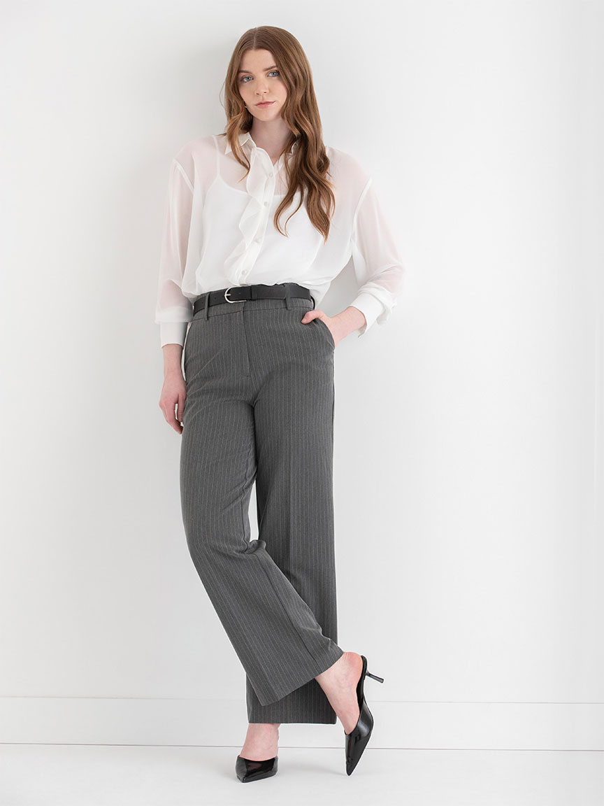 Ruffle Placket Sheer Blouse