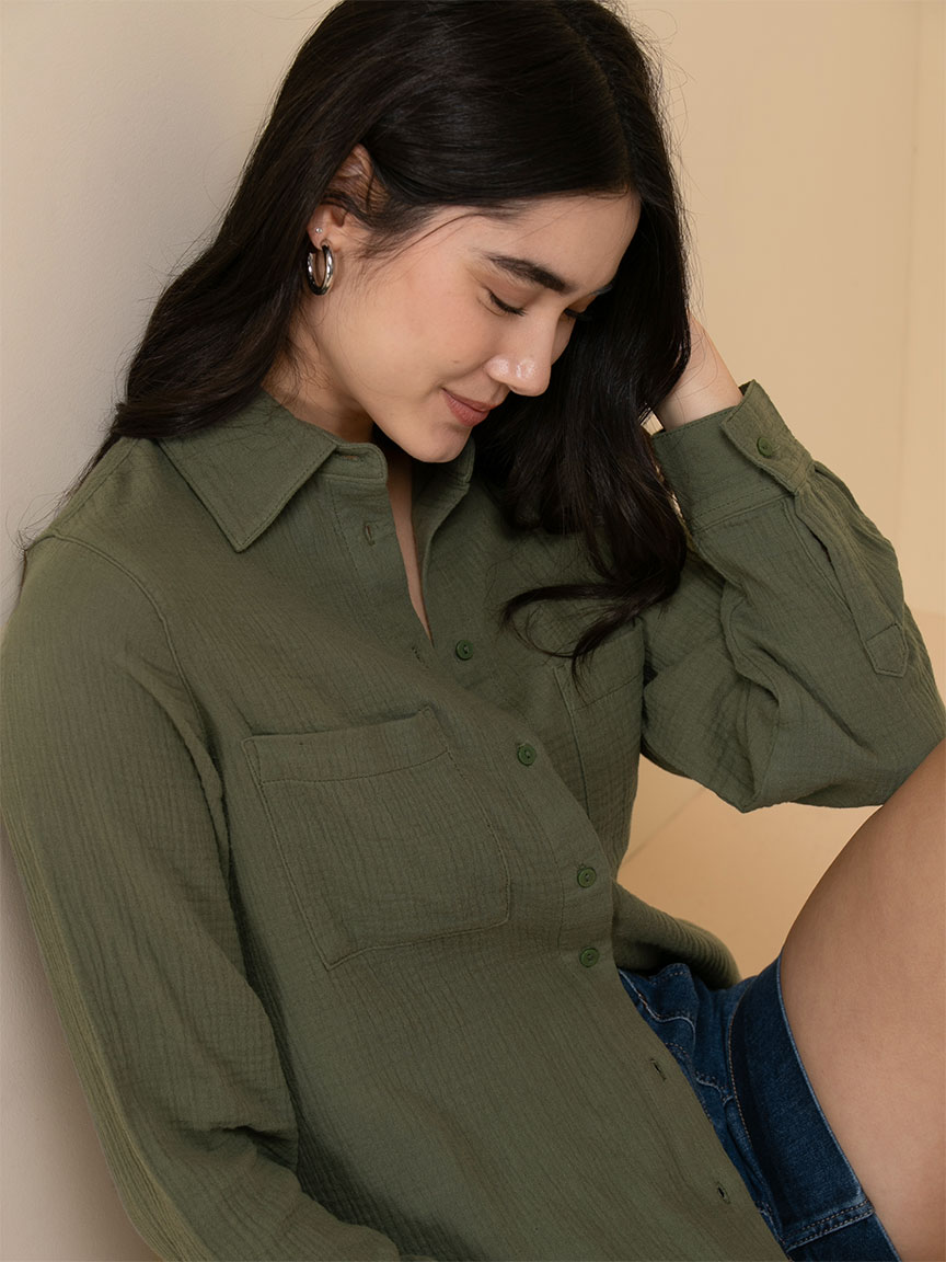 Classic Fit Crinkle Cotton Shirt