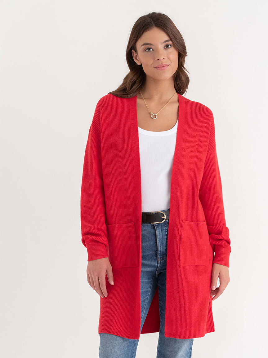 Shaker Stitch Pocket Cardigan