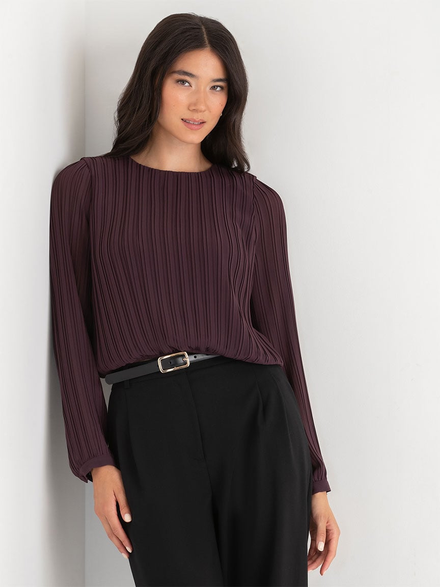 Pleats frill flare blouse – Riu
