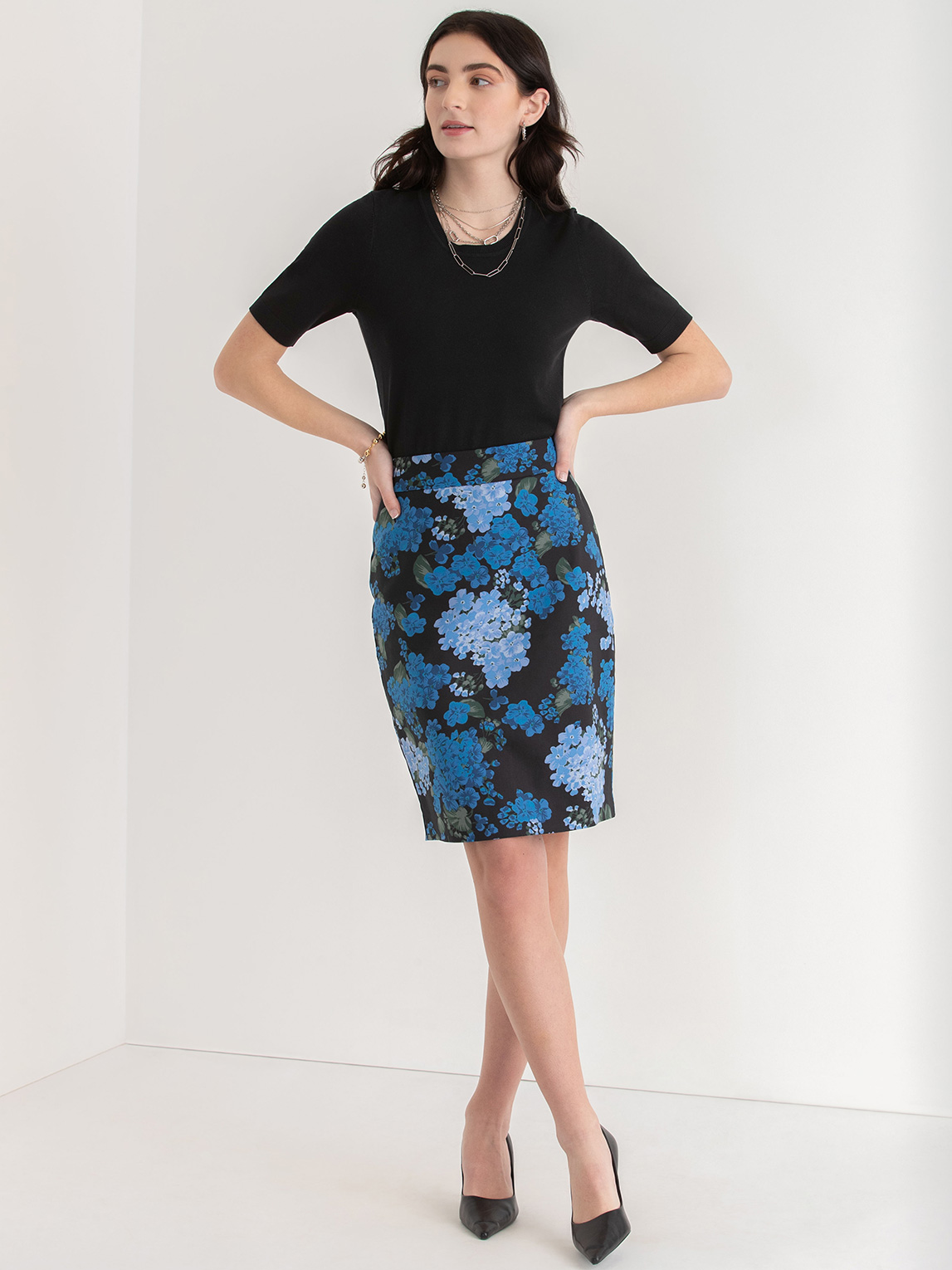 Cotton Sateen Pencil Skirt