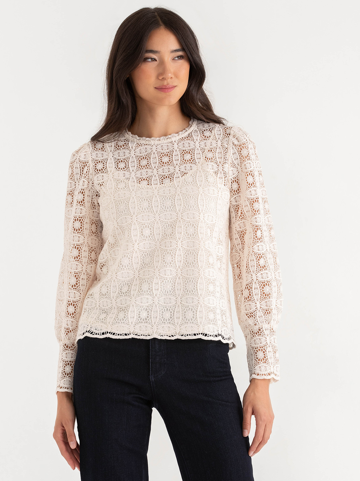 Puff Sleeve Lace Blouse