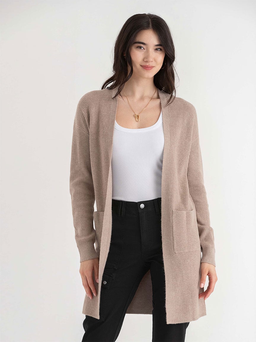 Shaker Stitch Pocket Cardigan