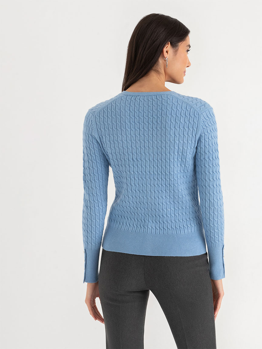 V-Neck Cable Knit Cardigan