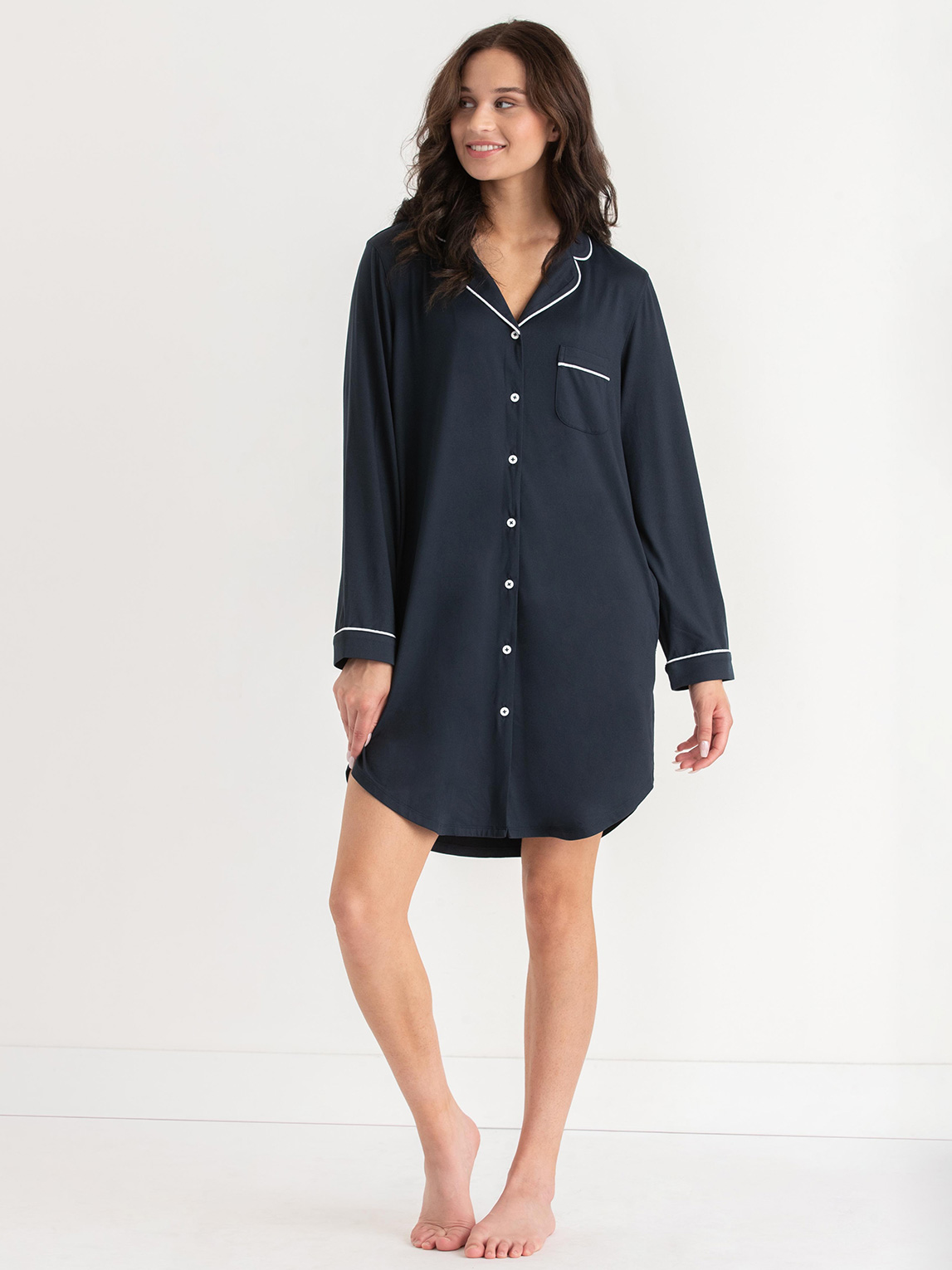 Long Sleeve Button-Down Sleep Shirt