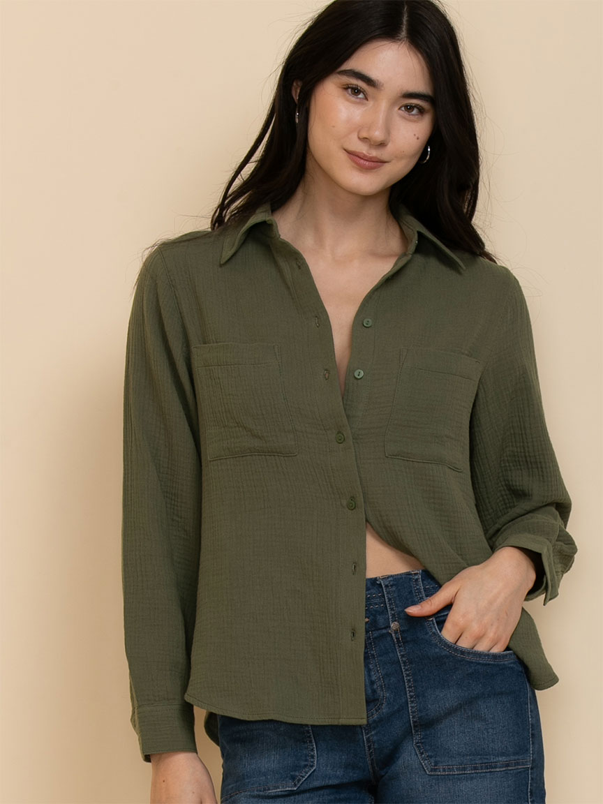 Classic Fit Crinkle Cotton Shirt