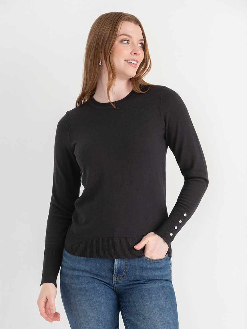 Cashmere Blend Sweater with Rivet Detail
