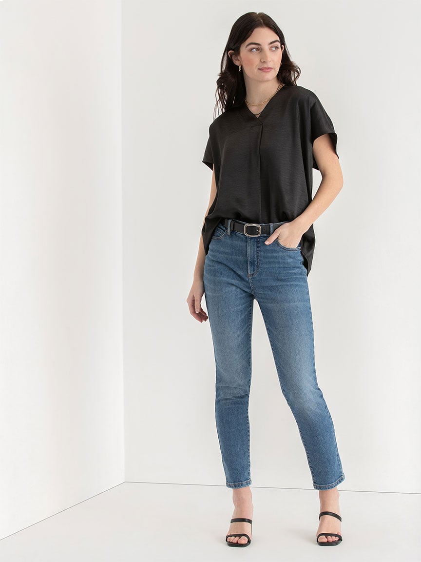 V-Neck Satin Blouse