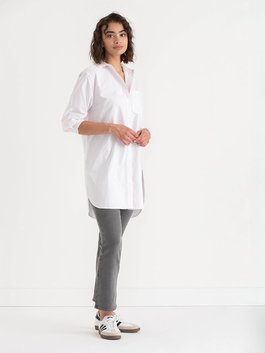 Relaxed Tunic Length Cotton Shirt