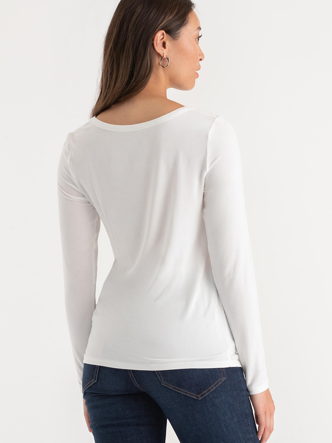 Modal Long Sleeve Scoop Neck Top