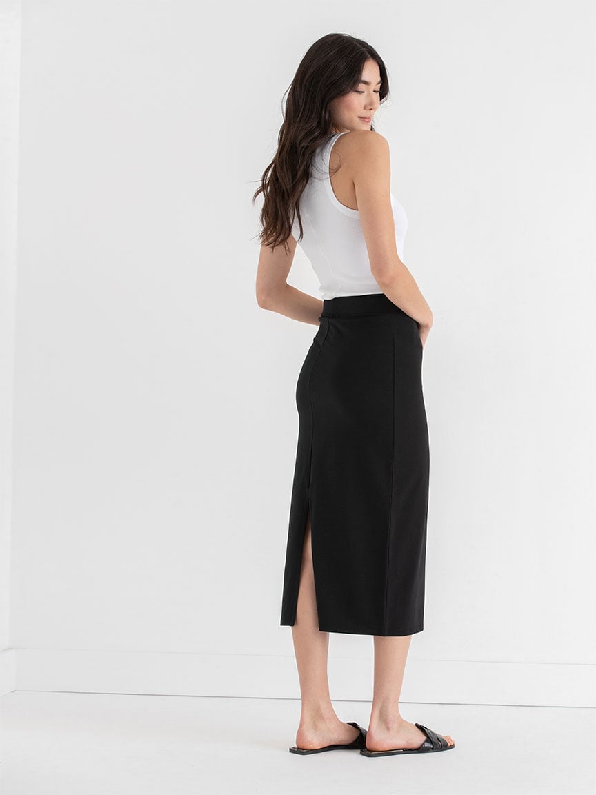 Knit Black Midi Skirt