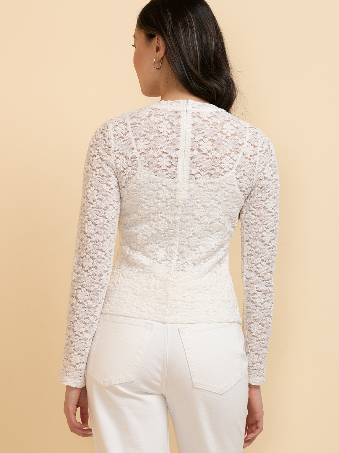 Long Sleeve Lace Blouse with Cami