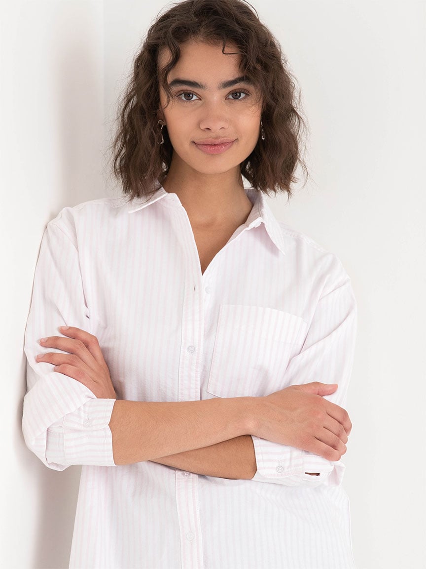 Relaxed Tunic Length Cotton Shirt