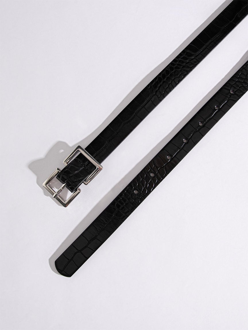 Black Belt with Double Square Buckle
