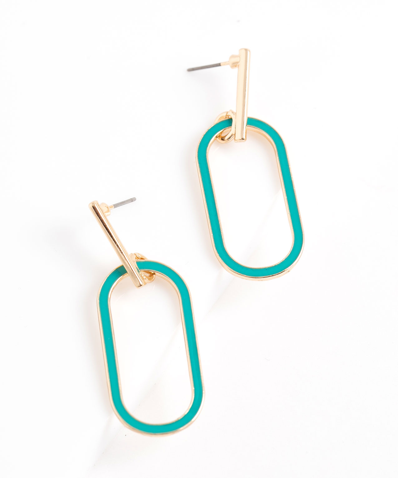 Square Oval Drop Earring