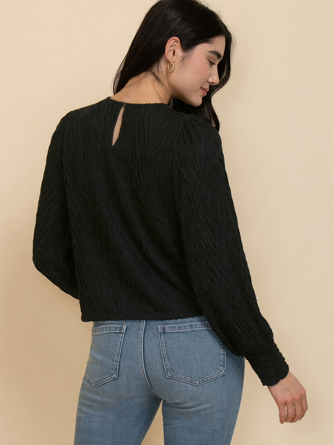 Long Sleeve Textured Knit Top