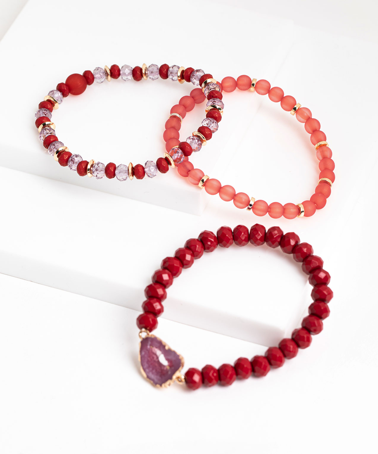 Stretchy Beaded Crystal Bracelet 3-Pack