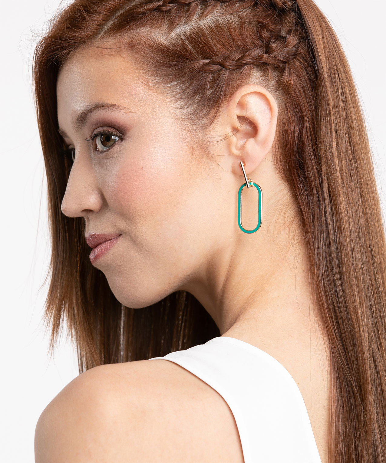 Square Oval Drop Earring