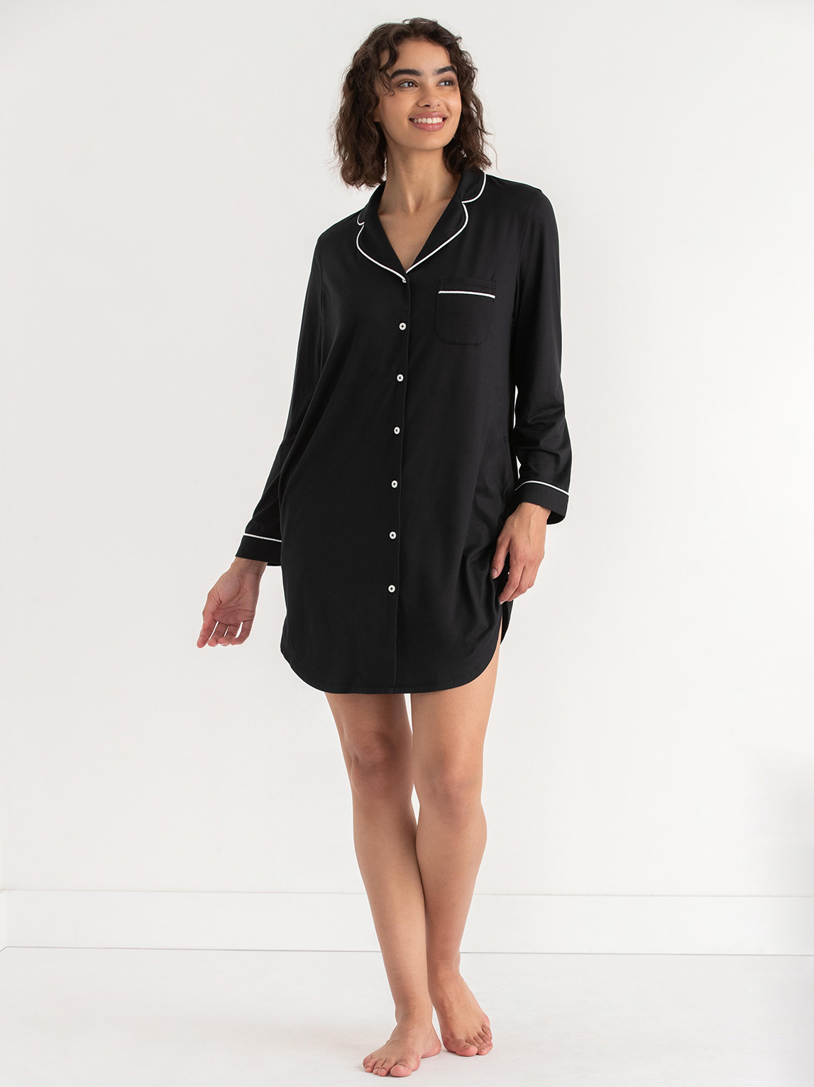 Long Sleeve Button-Down Sleep Shirt