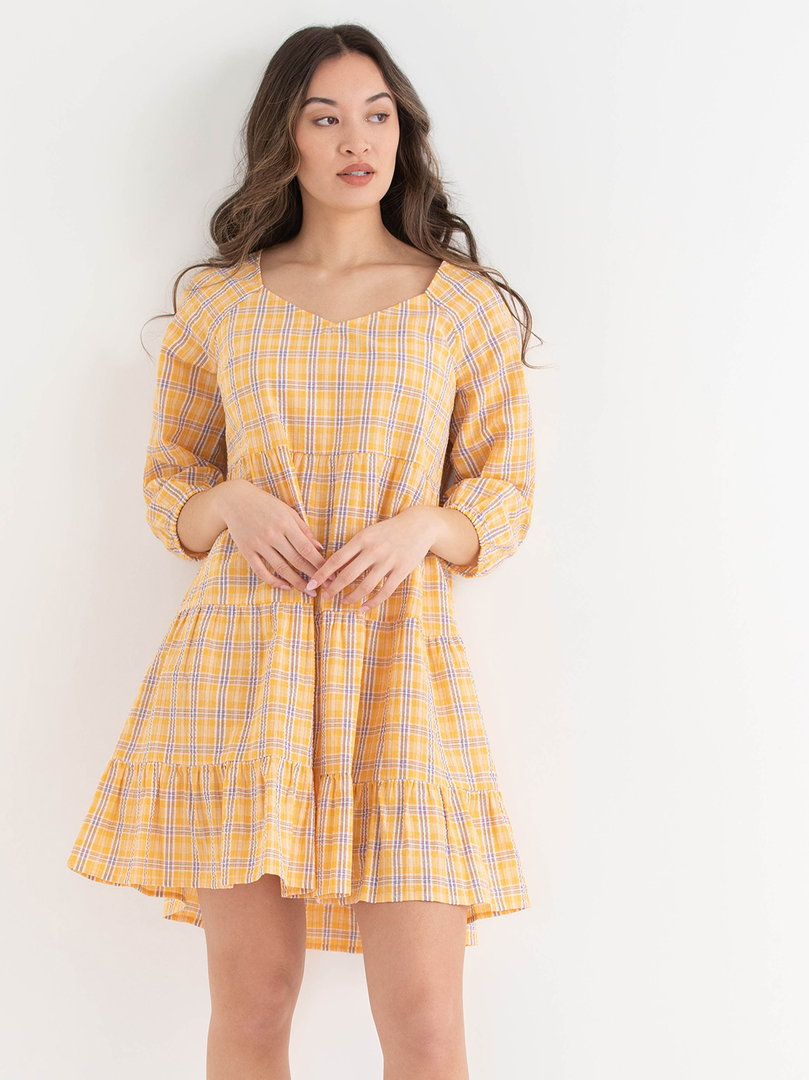 Plaid Tiered Dress