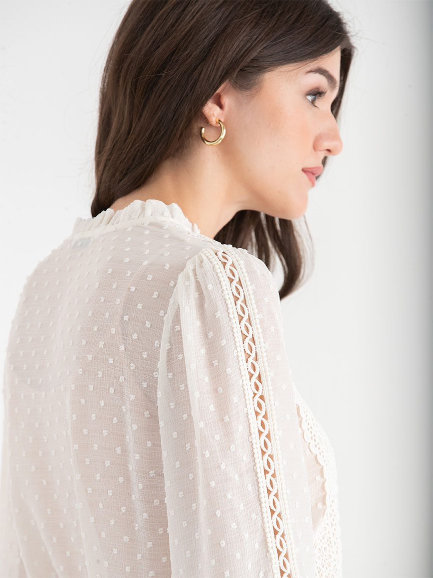 Sheer Swiss Dot Blouse