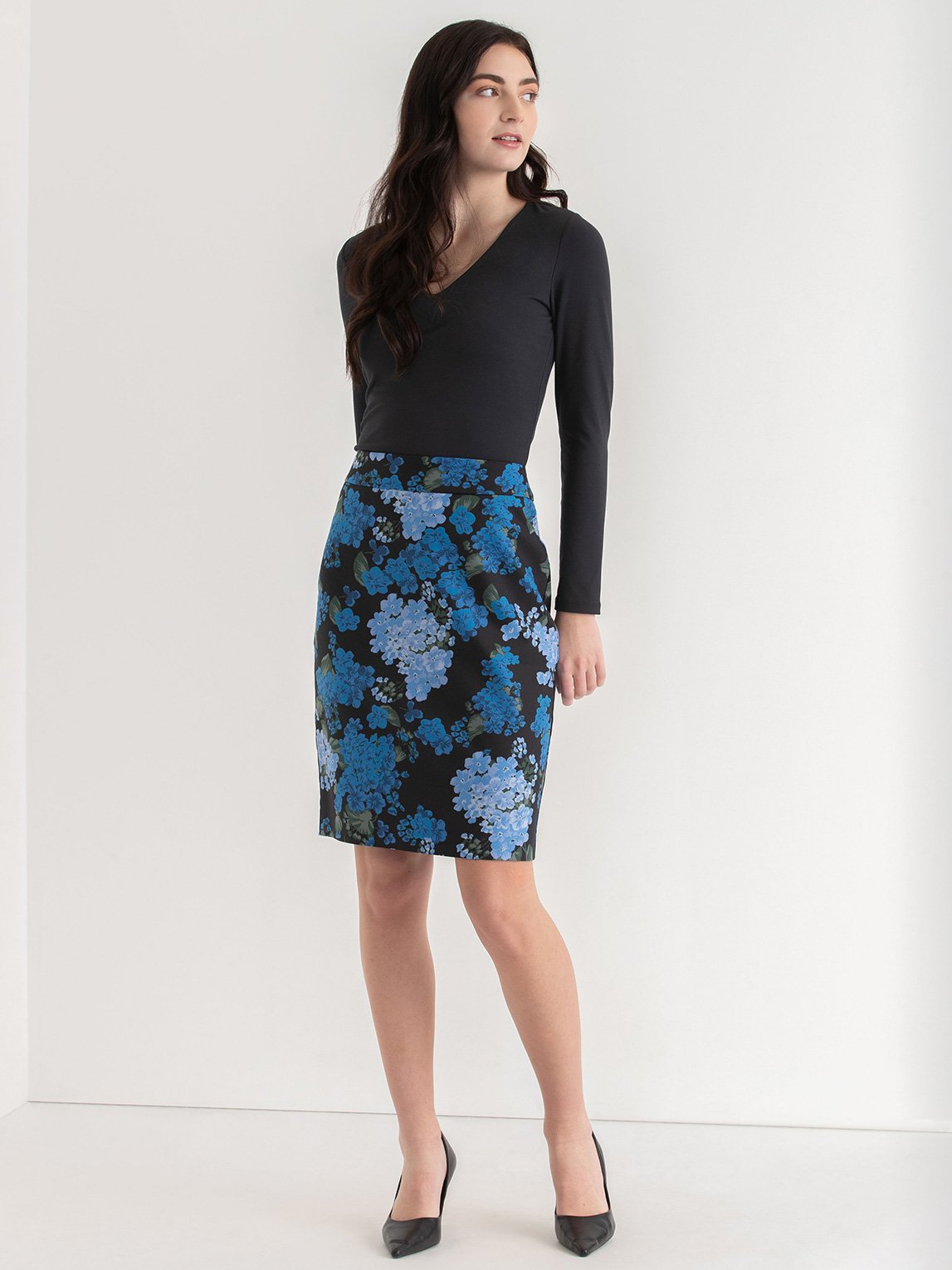 Cotton Sateen Pencil Skirt