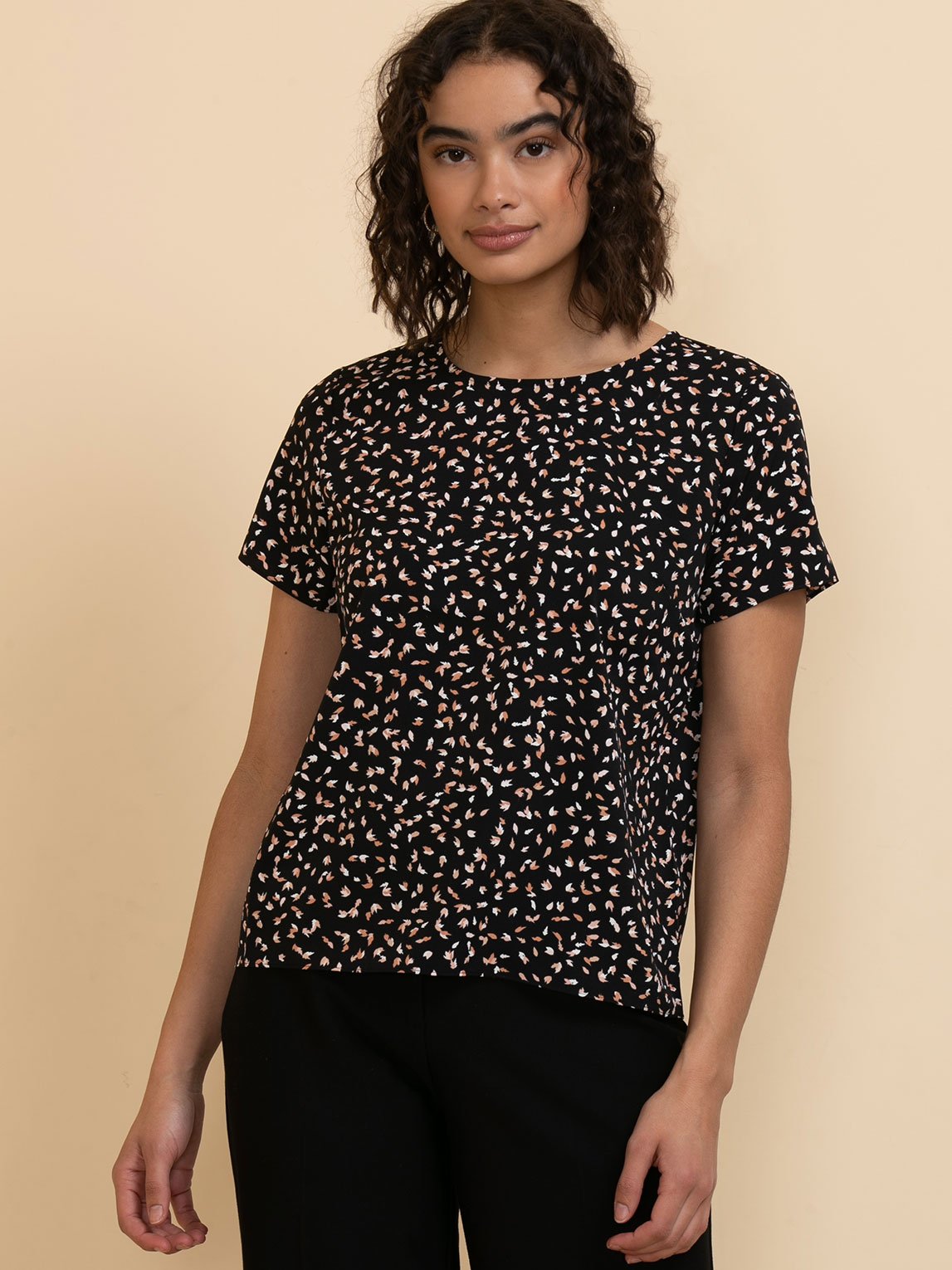 Lydia Short Sleeve Button-Back Blouse