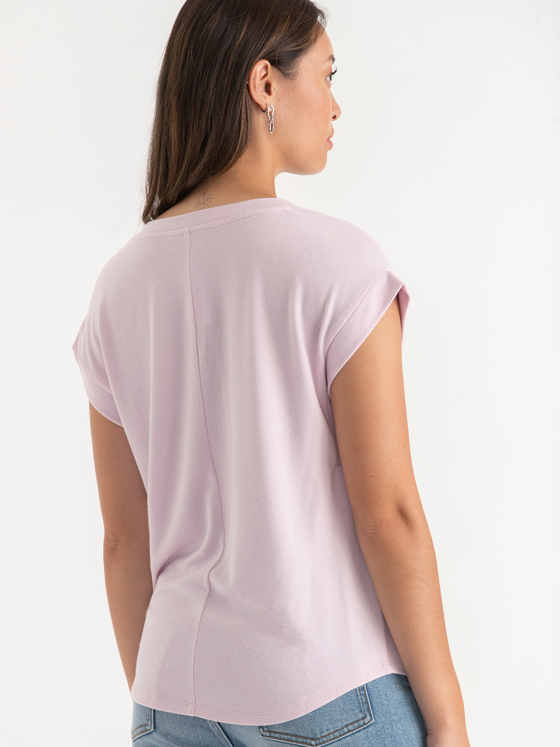 V-Neck Knit Hacci Top