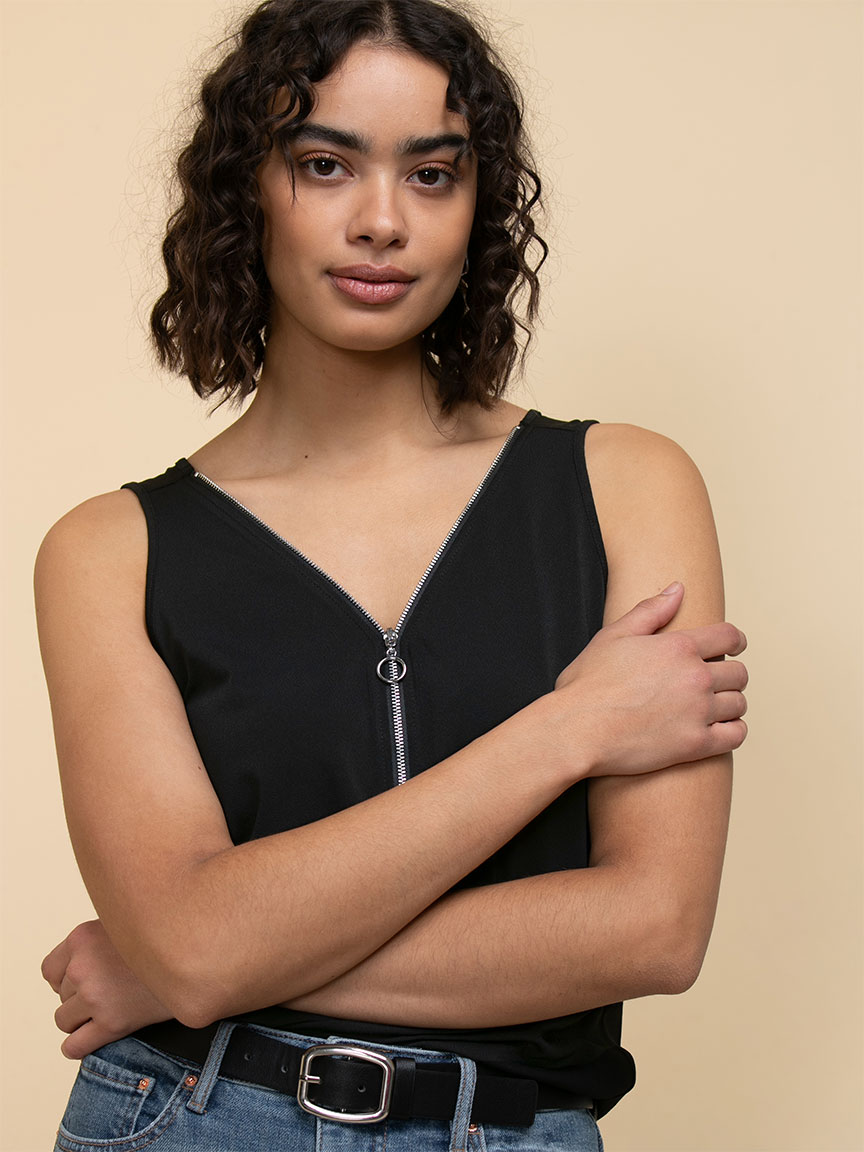 Zip Front Tank Top