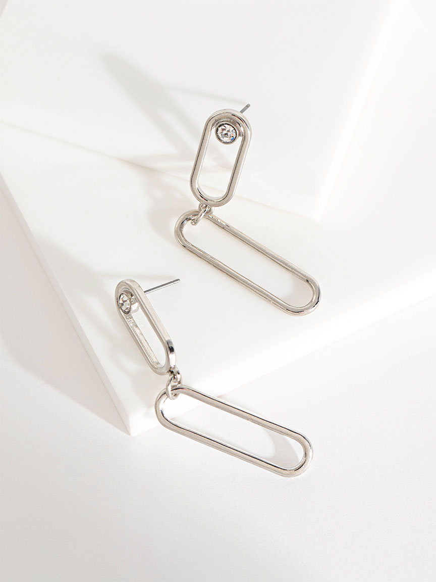 Silver Paperclip Dangle Earrings