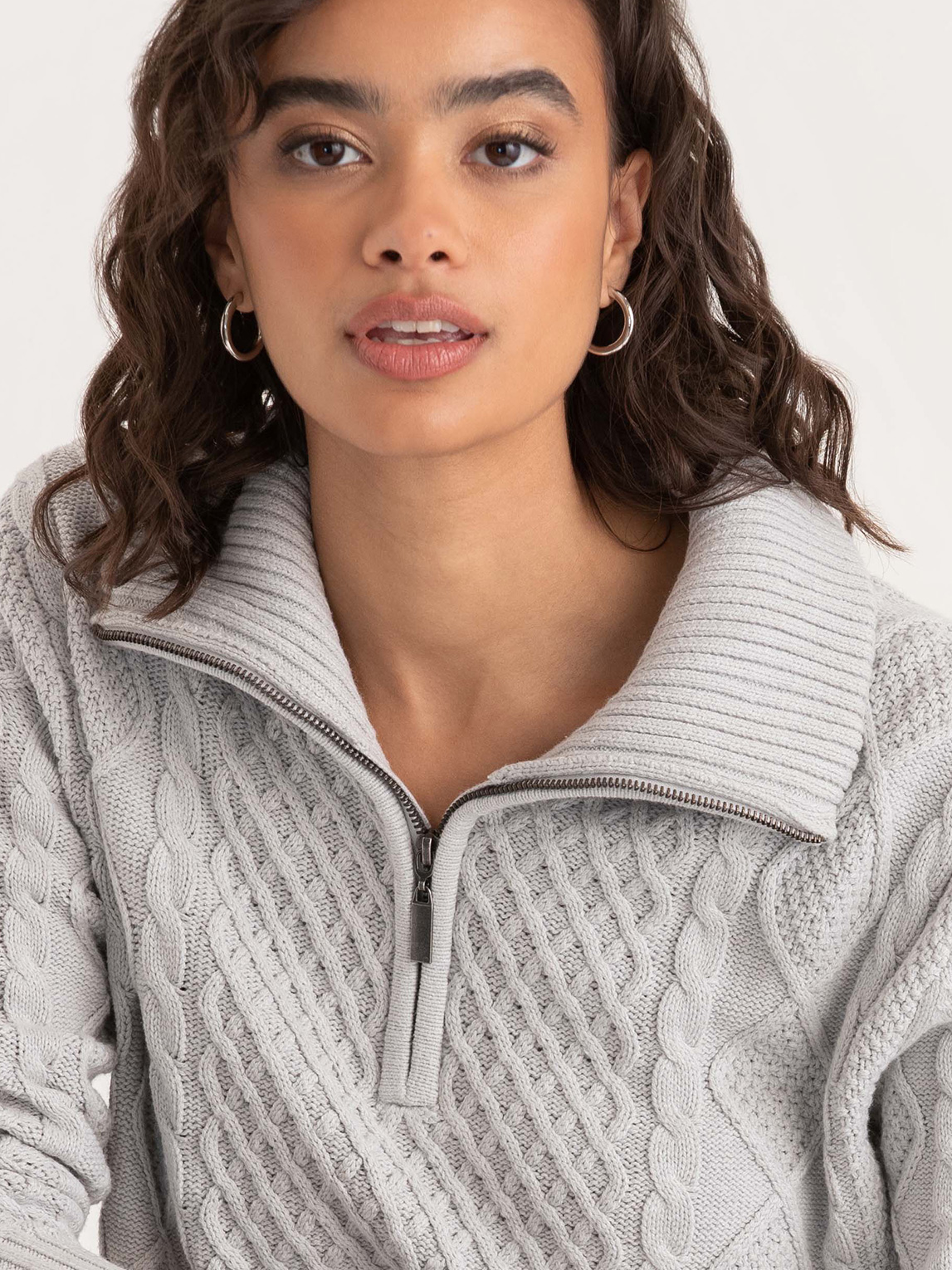 在庫処分 激安 食品 Cable Zip Quarter Pullover Rickis | トップス