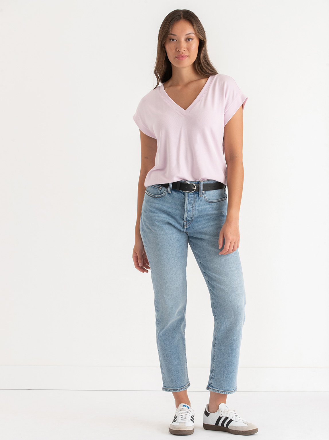 V-Neck Knit Hacci Top