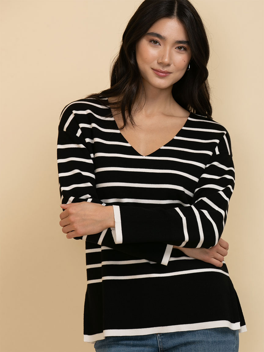 V-Neck Mid-Length Sweater