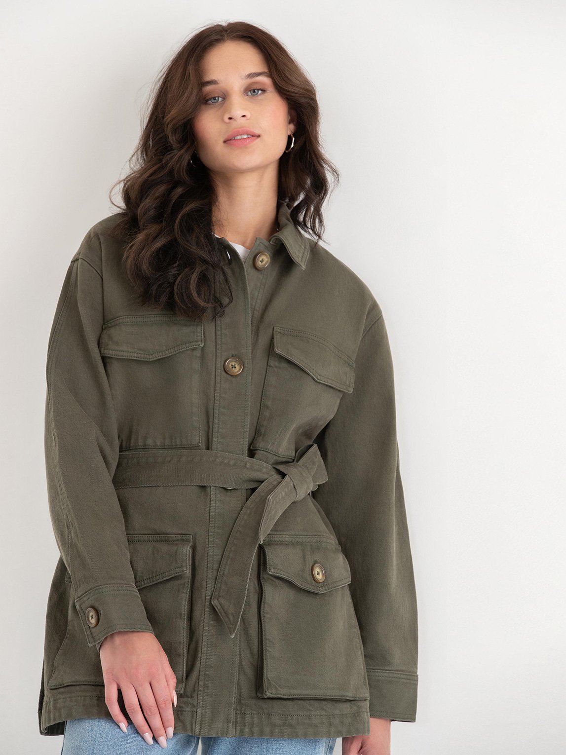 Belted Twill Chore Coat